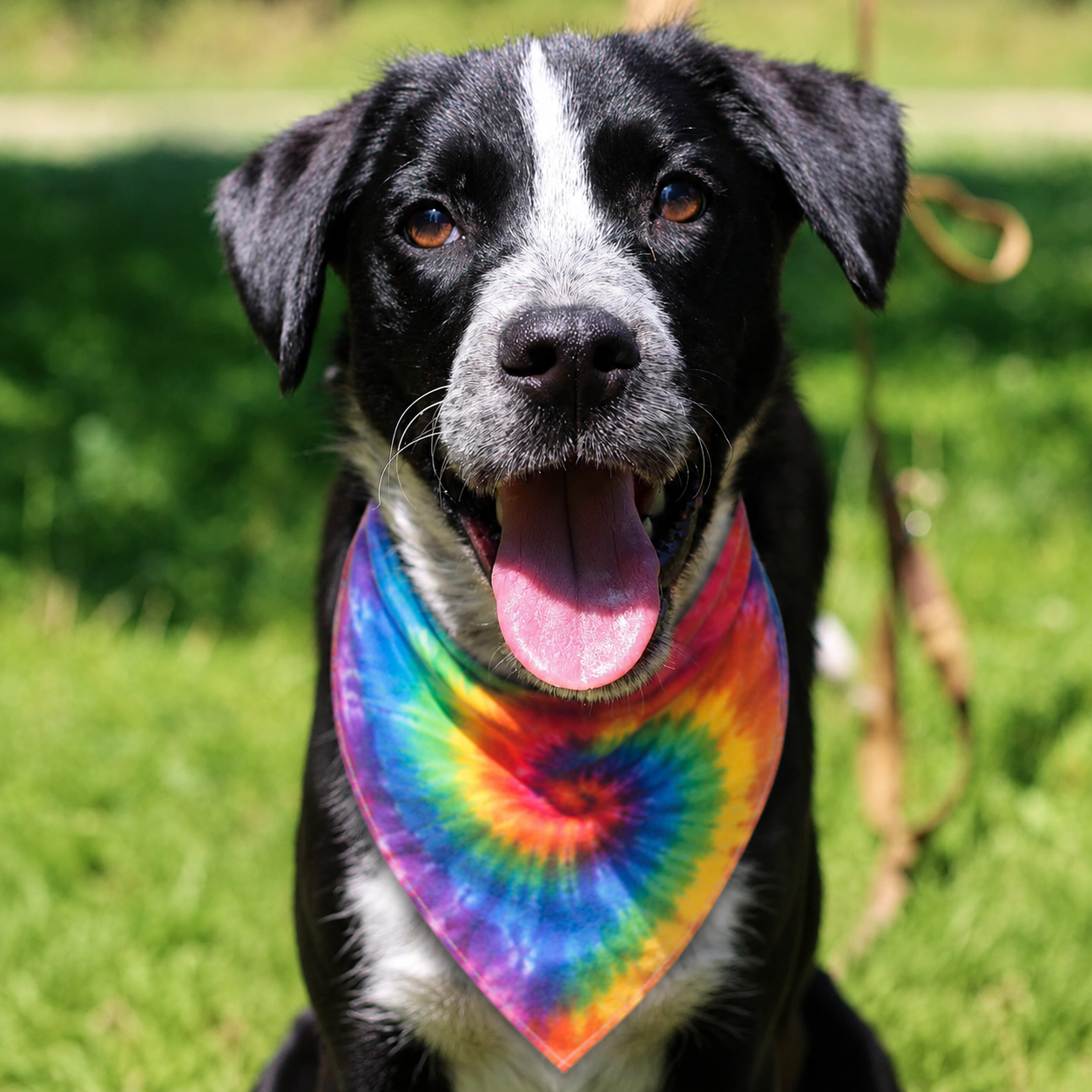 Rainbow Tie-Dye Dog Bandana